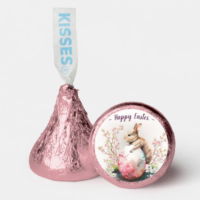 Easter Watercolor Bunny Egg and Flowers -   Hershey®'s Kisses® (Front)