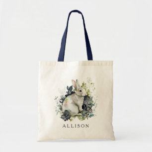Easter Watercolor Bunny Egg Hunt Personalized Tote Bag
