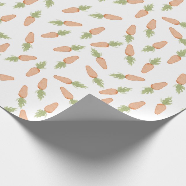Easter Watercolor Carrot Wrapping Paper (Corner)
