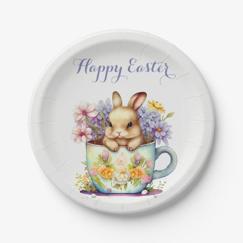 Easter_watercolor_floral_easter_greeting_elegant Paper Plates