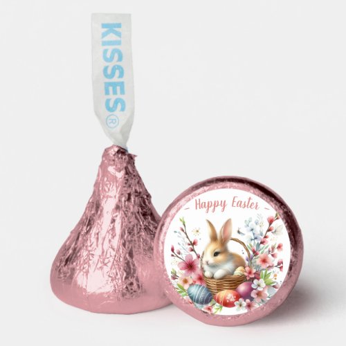 Easter Watercolor Rabbit Eggs and Flowers _   Hersheys Kisses