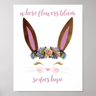 Easter where flowers bloom so does hope poster
