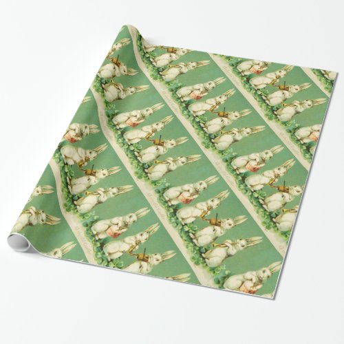 EASTER WHITE RABBIT ORCHESTRA Music Making Rabbits Wrapping Paper