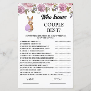 Easter Who knows Couple  Baby Shower Game