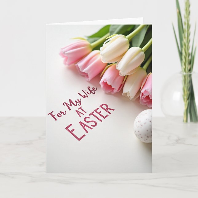 Easter Wife Floral Wishes Card (Front)