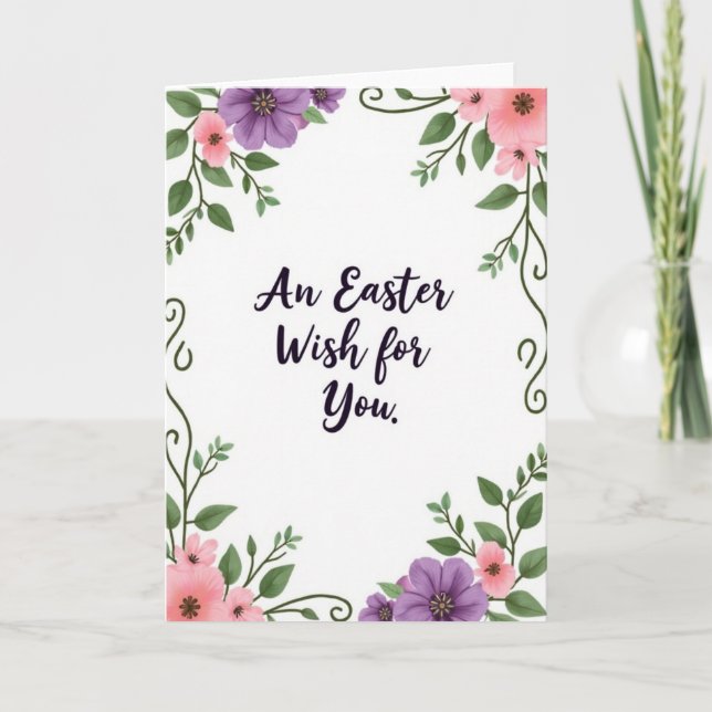 Easter Wish Floral Art Card (Front)