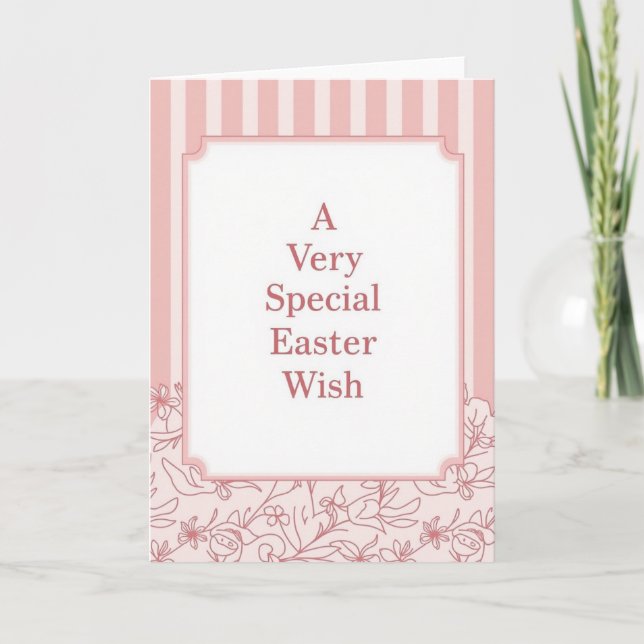 Easter Wish Pastel Floral Card (Front)