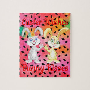 EASTER WISHES, BUNNY KISSES JIGSAW PUZZLE