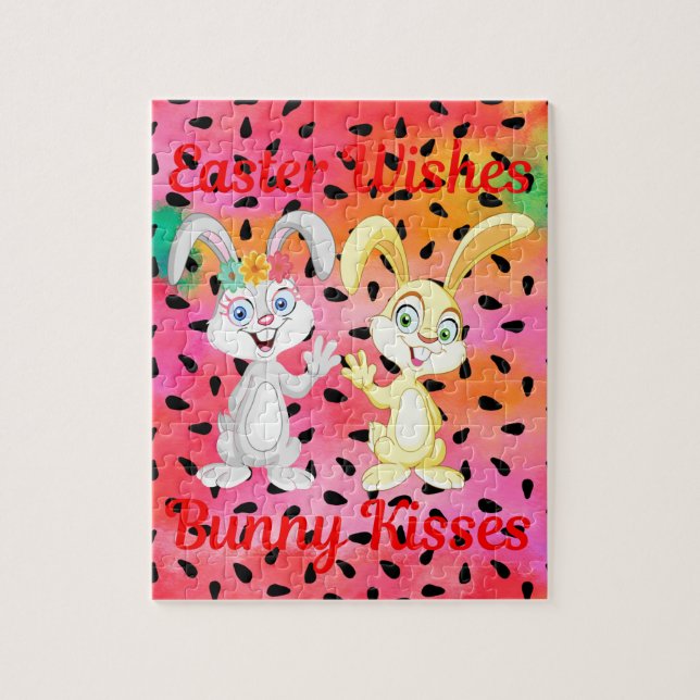 EASTER WISHES, BUNNY KISSES JIGSAW PUZZLE (Vertical)