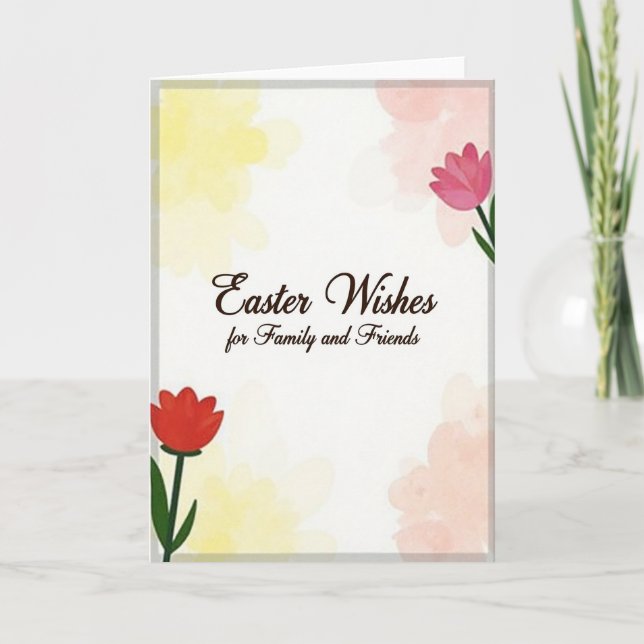 Easter Wishes Family Friends Card (Front)