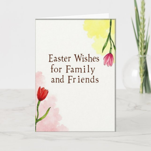 Easter Wishes Friends Family Card (Front)