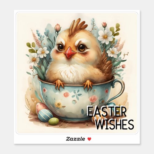 Easter Wishes from Chick _ Vinyl Sticker