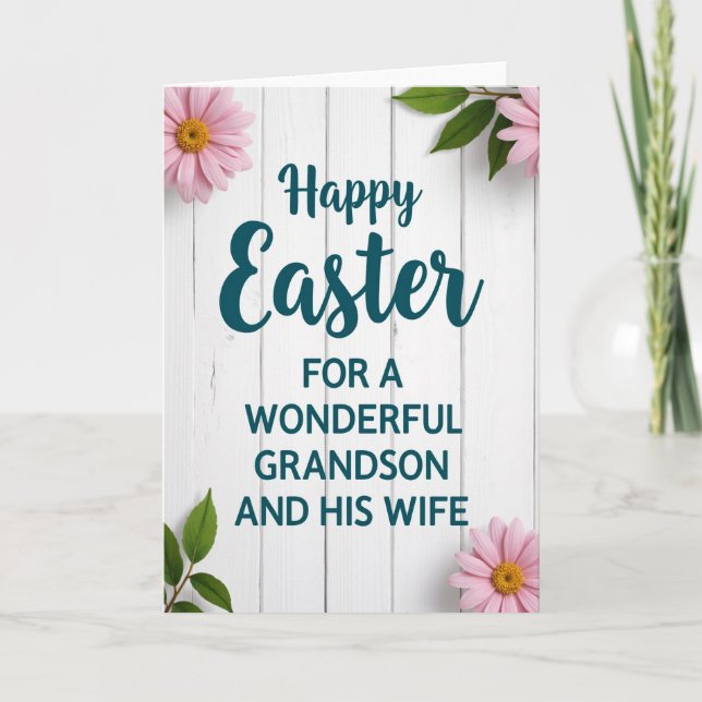 Easter Wishes Grandson Wife Card (Front)