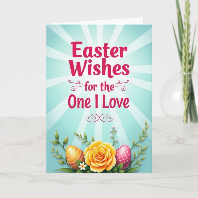 Easter Wishes Love Greeting Card (Front)