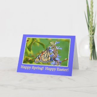 EASTER WISHES/MONARCH BUTTERFLY ON FLOWER/ CUSTIMO