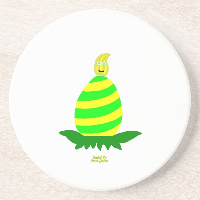 Easter Wishes Sandstone Coaster (Front)