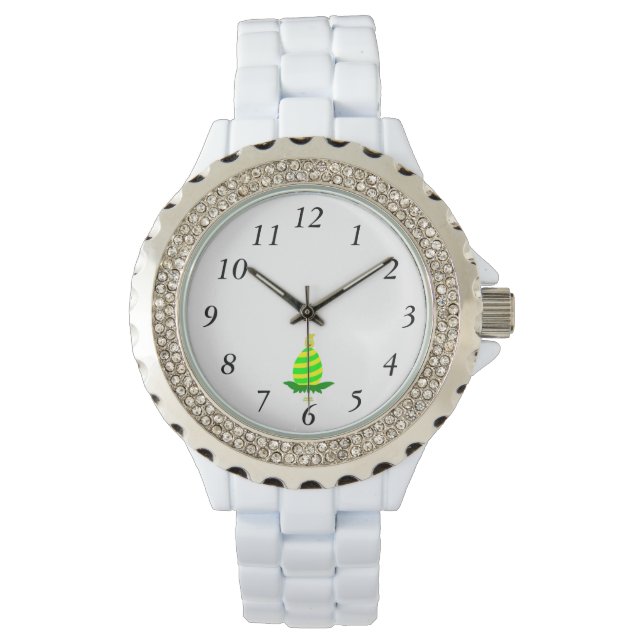 Easter Wishes Women's Rhinestone White Watch (Front)
