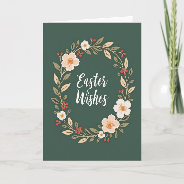 Easter Wishes Wreath Card (Front)