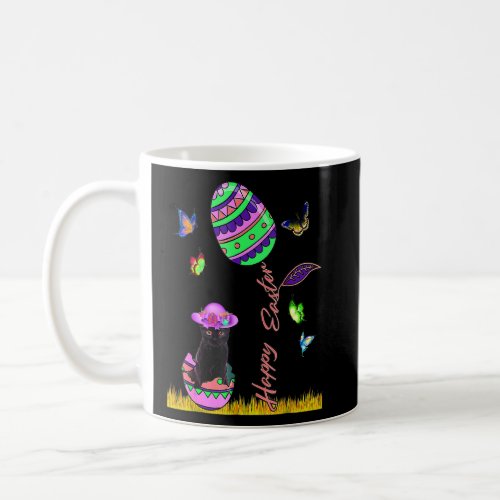 Easter  Women Lucky Black Cat Bunny Easter Bonnet  Coffee Mug