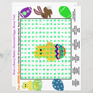Easter Word Search Activity Paper