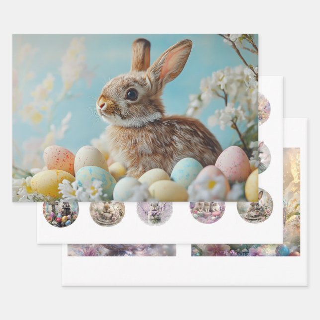 Easter Wrapping Paper Flat Sheet Set of 3 (Set)
