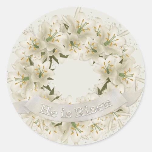 Easter Wreath Classic Round Sticker