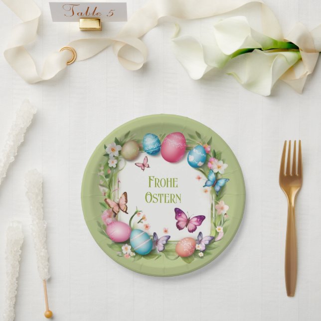 Easter wreath: Happy Easter - Paper Plates (Wedding)