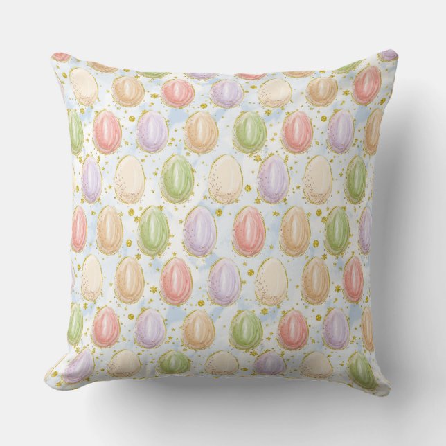 Easter Wreath Throw Pillow (Front)