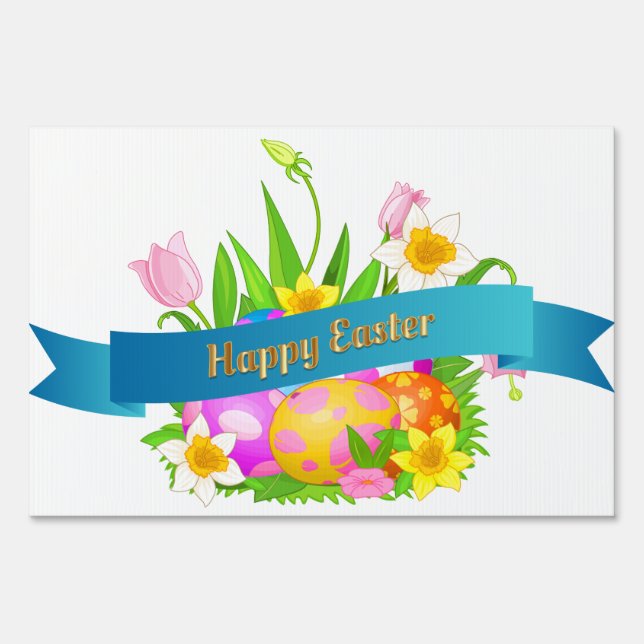 Easter Yard Sign-Happy Easter Sign (Front)