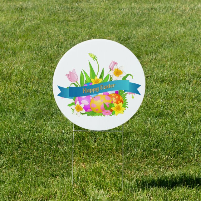 Easter Yard Sign-Happy Easter Sign (Insitu)