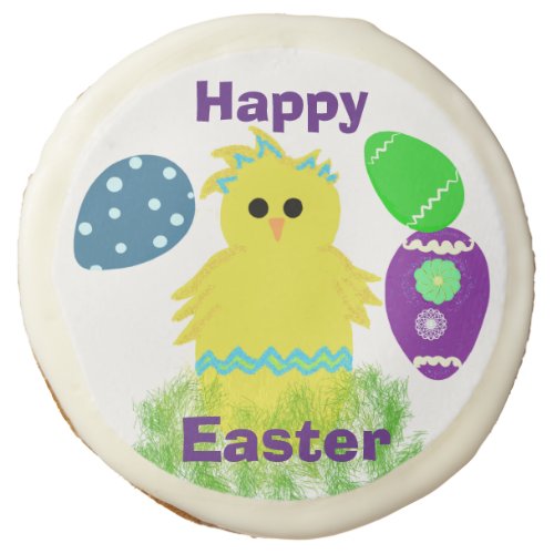 Easter Yellow Blue Chick Decorated Eggs Desserts Sugar Cookie