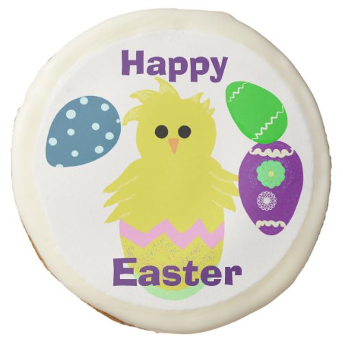 Easter Yellow Pink Chick Decorated Eggs Desserts Sugar Cookie