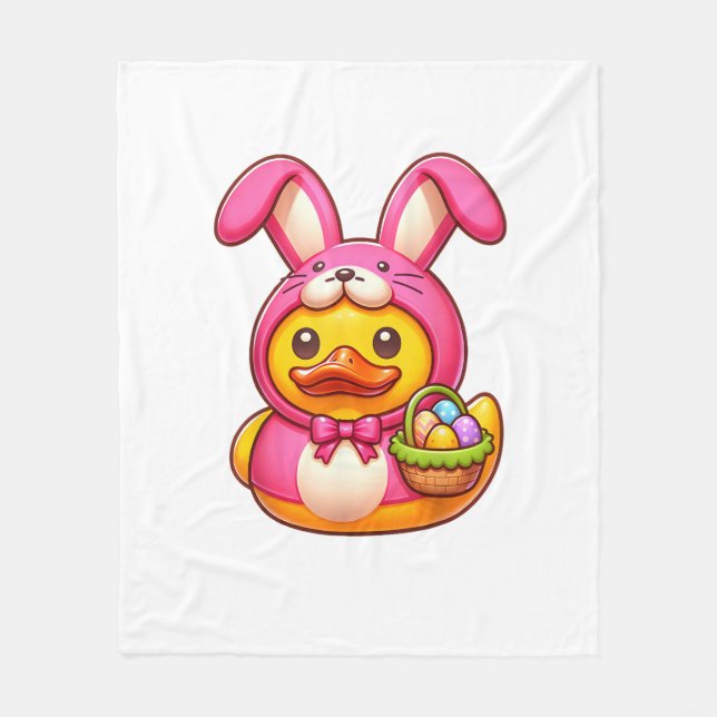 Easter Yellow Rubber Duck Cruise Ship Cruising Duc Fleece Blanket (Front)