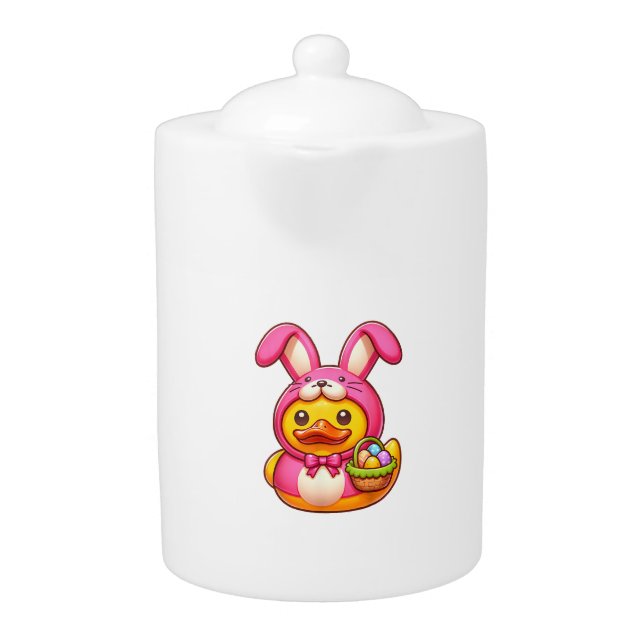 Easter Yellow Rubber Duck Cruise Ship Cruising Duc Teapot (Front)