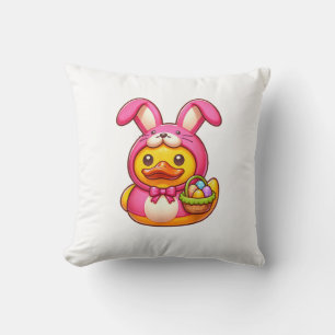 Easter Yellow Rubber Duck Cruise Ship Cruising Duc Throw Pillow