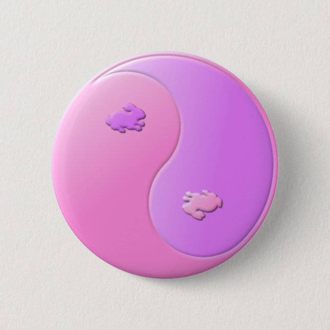 Easter Yin Yang Bunnies Button (Front)