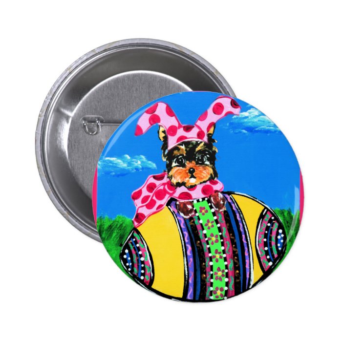 Easter Yorkie Poo Button