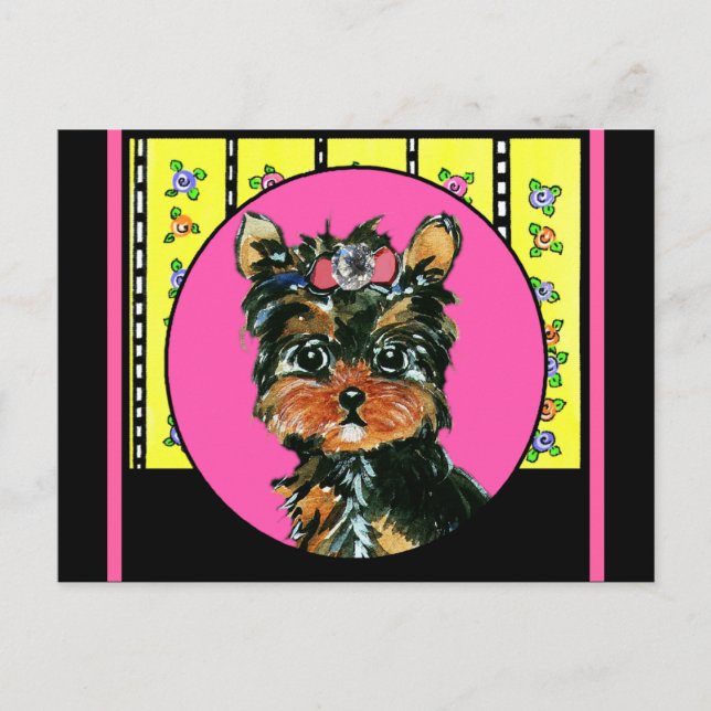 Easter Yorkie Poos Holiday Postcard (Front)