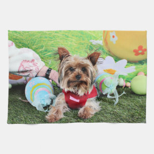 Easter - Yorkshire Terrier - Sassy Kitchen Towel