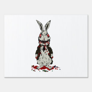 Easter Zombie Rabbit Halloween Bunny Sign