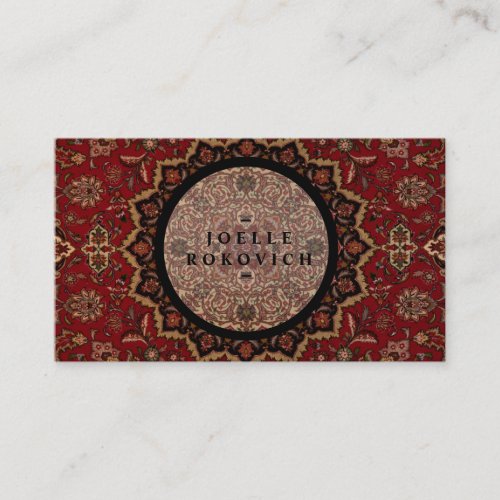Eastern Accent Vintage Persian Carpet Pattern Business Card