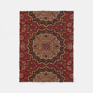 Eastern Accent Vintage Persian Pattern Fleece Blanket