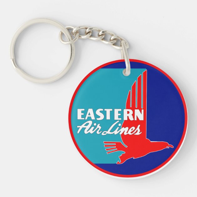 Eastern airlines Logo Key Chain Leather Look Key Ring 