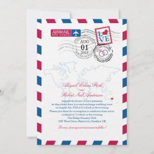 Eastern Austraila Airmail Wedding Invitation