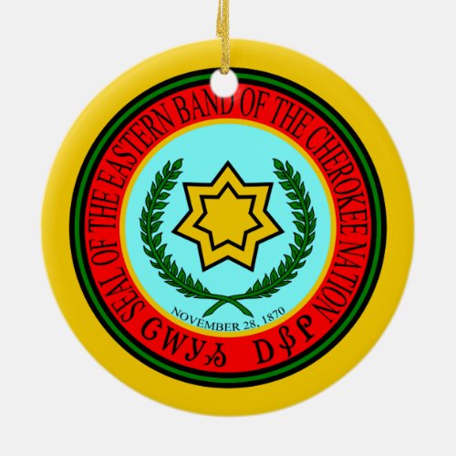 Eastern Band Of The Cherokee Seal Ceramic Ornament