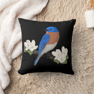 Eastern Bluebird Bird Birdlover Birdwatcher Animal Throw Pillow