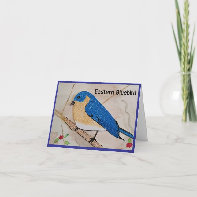 Eastern Bluebird Blank Greeting Card (Front)