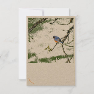 Eastern Bluebird/Champagne Glasses Greeting Card ~