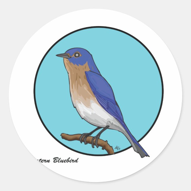 EASTERN BLUEBIRD CLASSIC ROUND STICKER (Front)