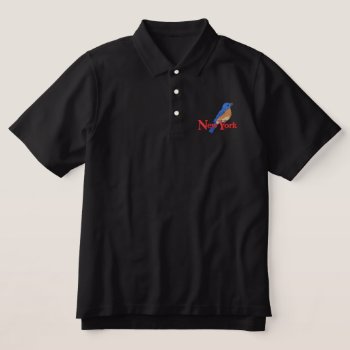 Eastern Bluebird Embroidered Polo Shirt by pitneybowes at Zazzle